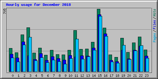 Hourly usage for December 2018